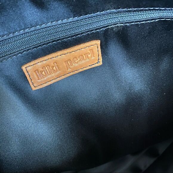 KIKI PEARL Brown & Black Leather and Cowhide Handbag - Picture 4 of 8